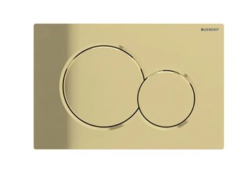 Geberit Sigma 01 Round trykknappe i blank messing